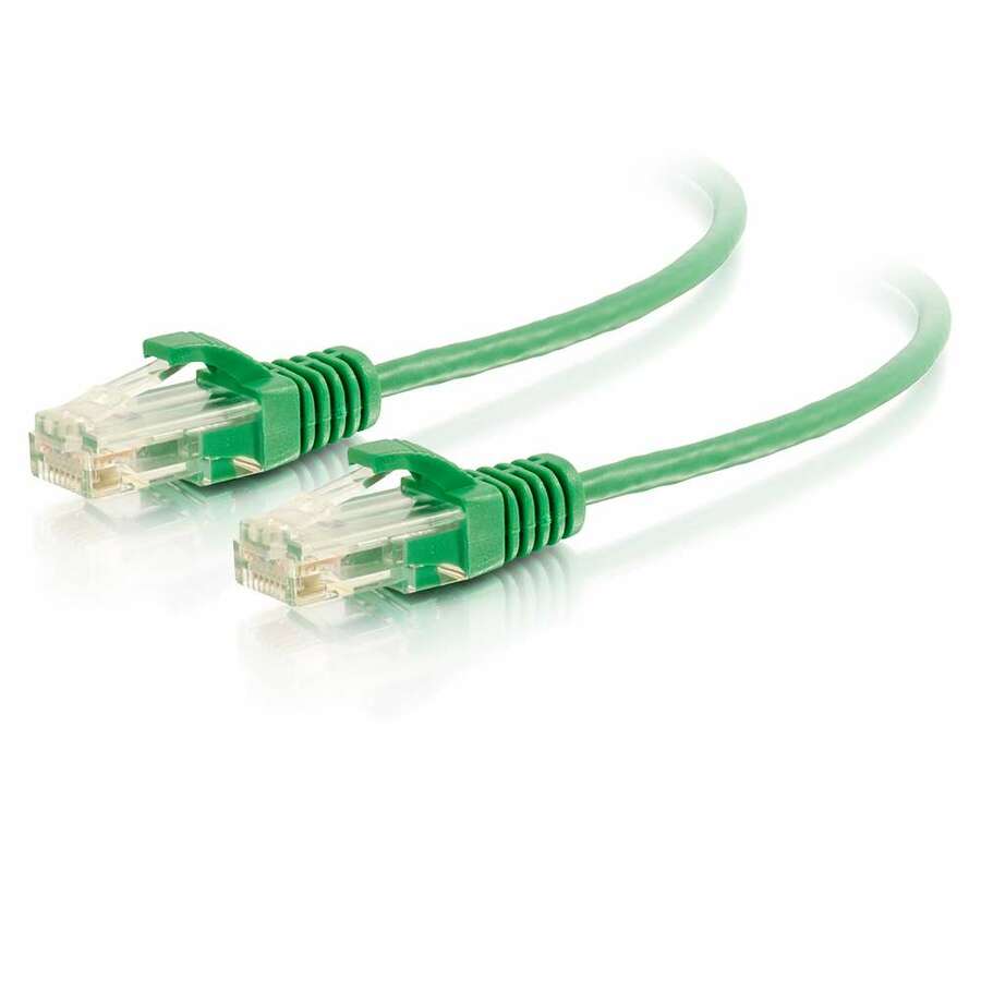 C2G 7ft Cat6 Ethernet Cable - Slim - Snagless Unshielded (UTP) - Green