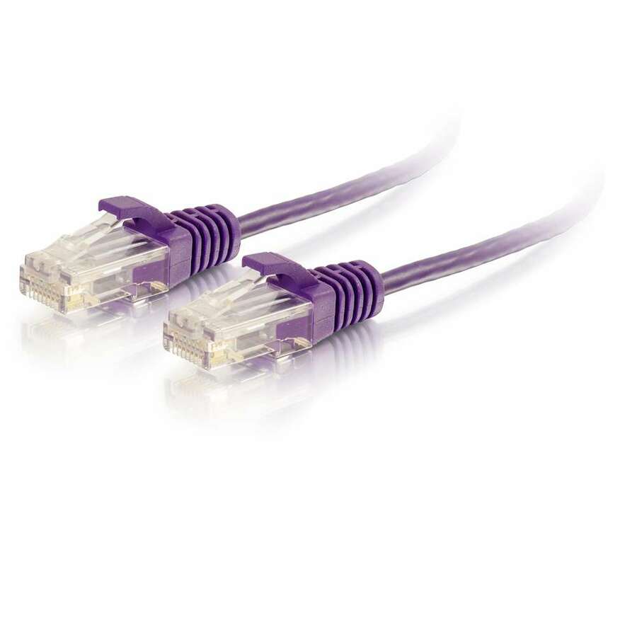 C2G 10ft Cat6 Snagless Unshielded (UTP) Slim Ethernet Cable - Cat6 Network Patch Cable - PoE - Purple