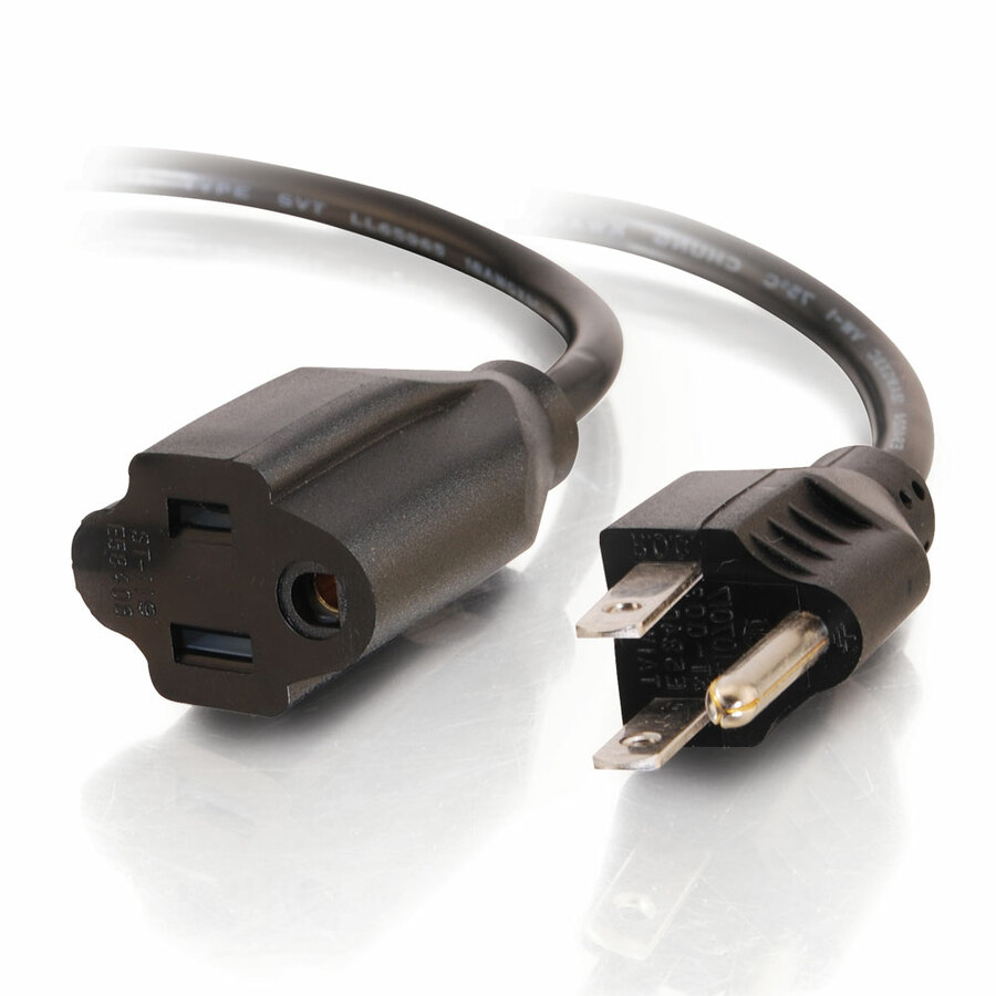 C2G 15ft Power Extension Cord - 18 AWG - NEMA 5-15P to NEMA 5-15R