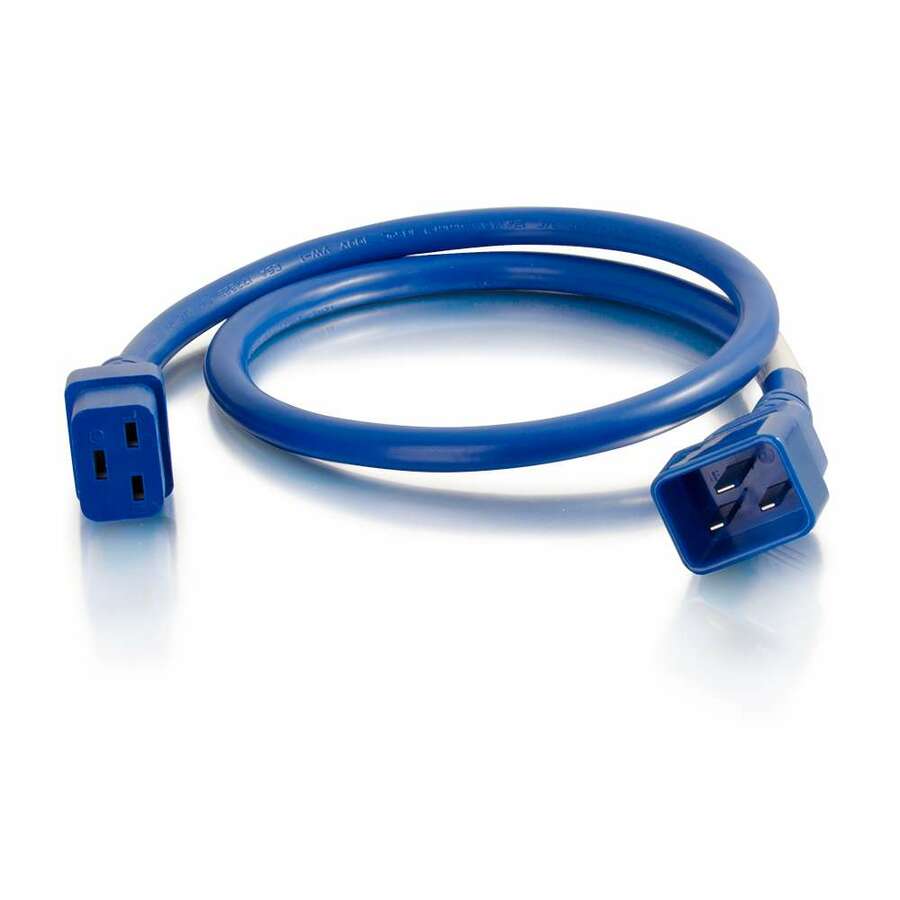 C2G 2ft 12AWG Power Cord (IEC320C20 to IEC320C19) - Blue