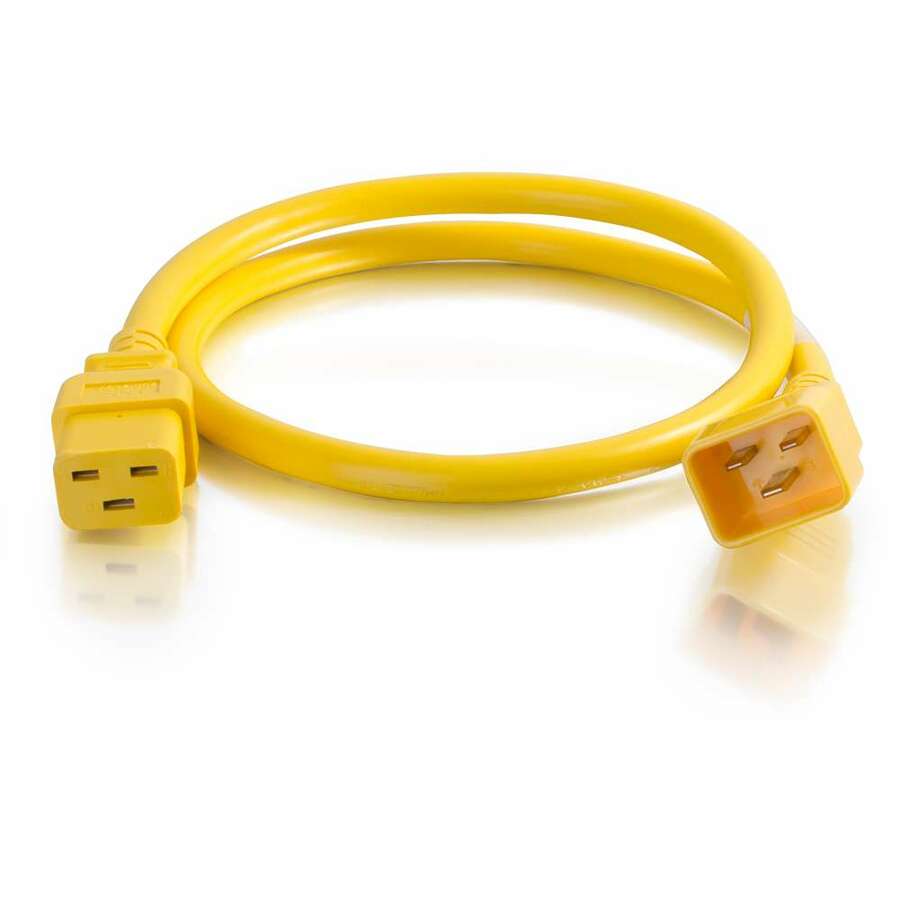 C2G 6ft 12AWG Power Cord (IEC320C20 to IEC320C19) - Yellow