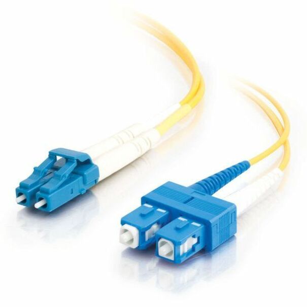 C2G 32.8ft (10m) LC-SC 9/125 OS2 Duplex Single-Mode PVC Fiber Optic Cable - Yellow