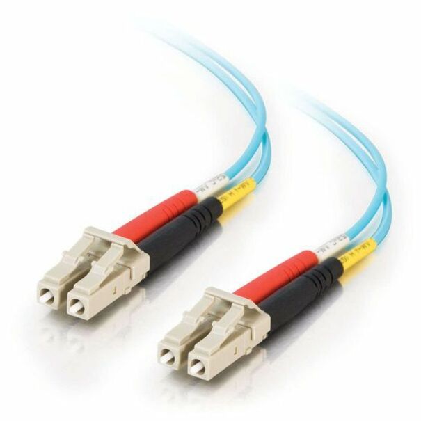 C2G 3m LC-LC 10Gb 50/125 Duplex Multimode OM3 Fiber Cable - Aqua - 10ft