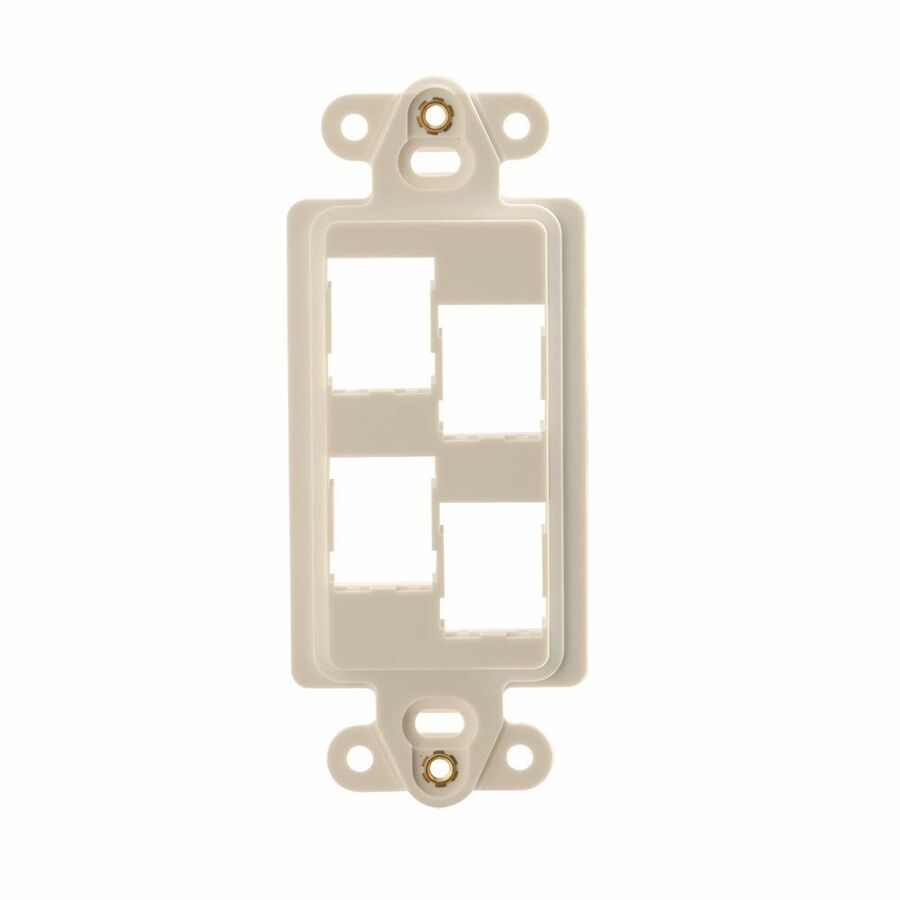 Ortronics HDJ 4-Port Rectangular Stylistics Frame, Fog White