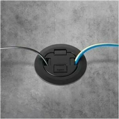 Wiremold 4AT Evolution Poke-Thru Device-Unwired- Black