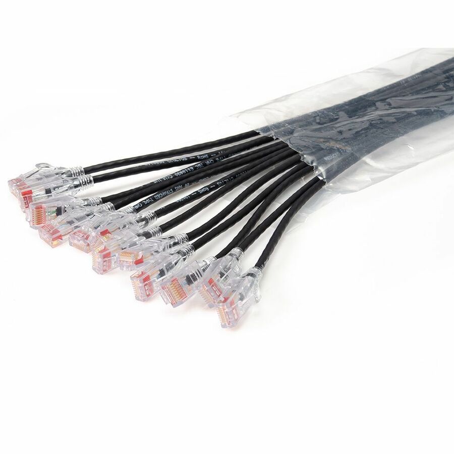 Ortronics EZ Patch Flat Pack Reduced Diameter CAT6 3ft, 24 Pack, Black
