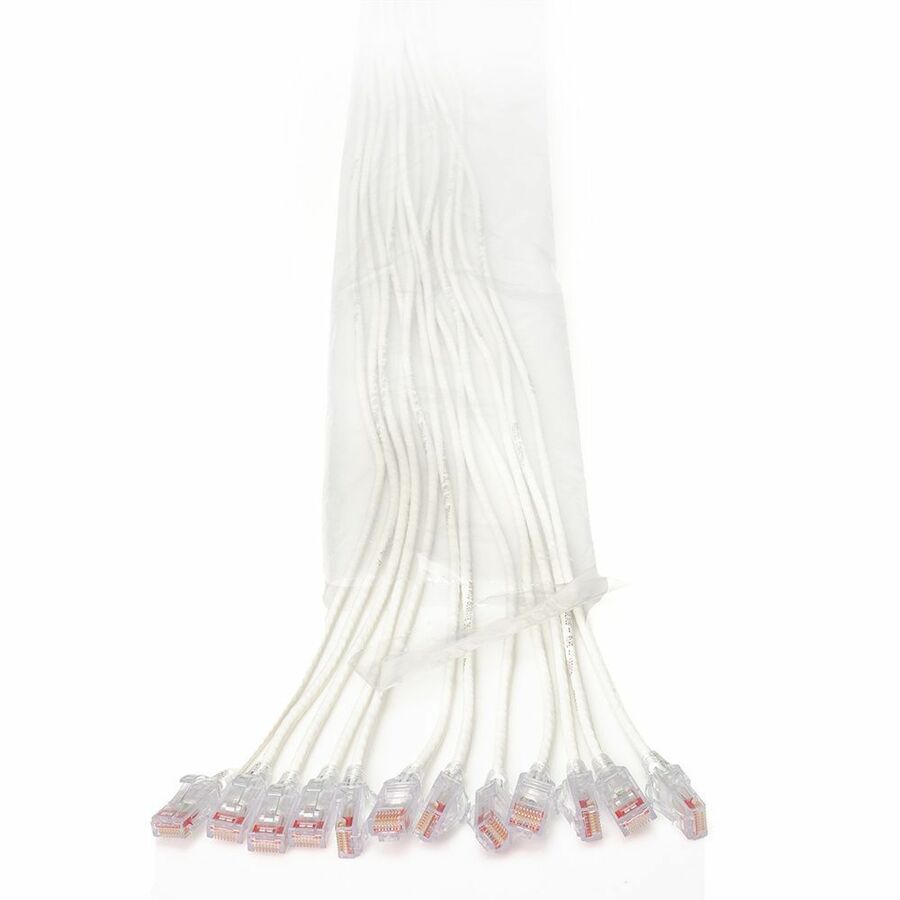 Ortronics EZ Patch Flat Pack Reduced Diameter CAT6 3ft, 24 Pack, White