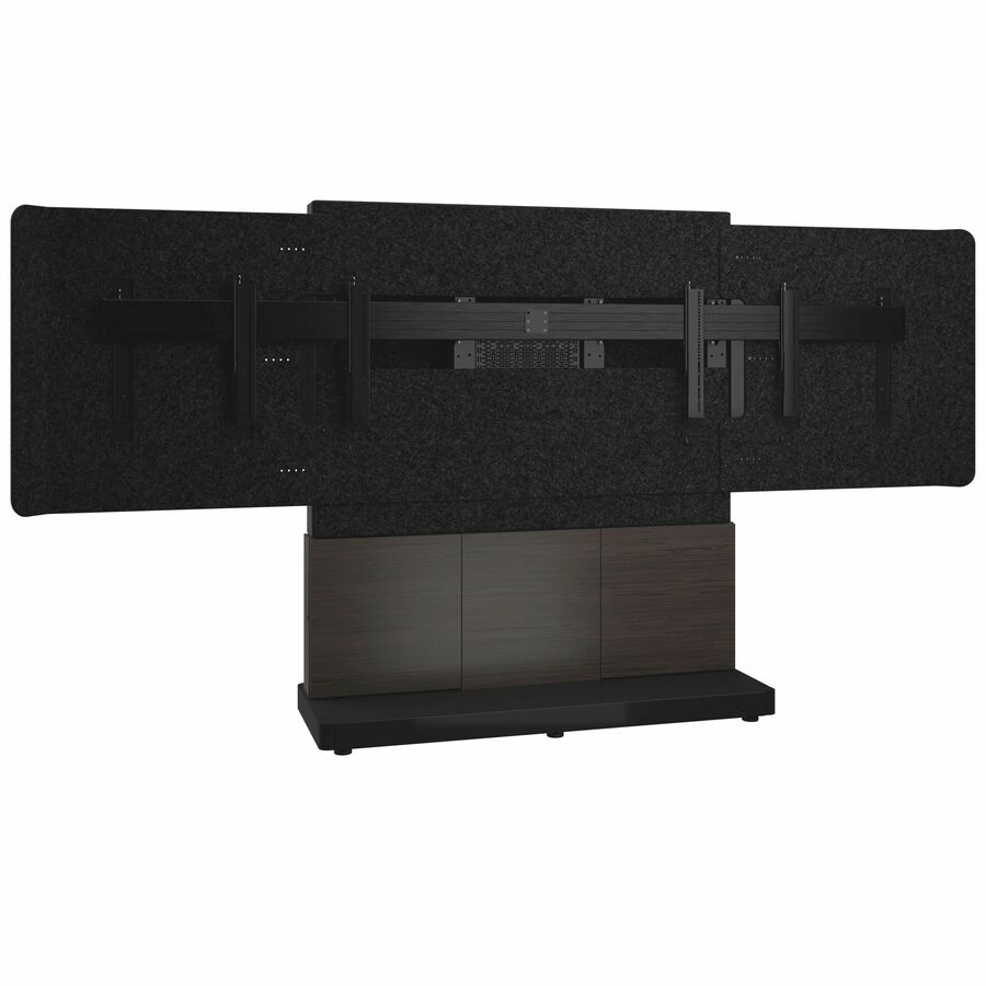 Middle Atlantic Forum 4RU Free-Standing 3-Bay Dual Display Stand - For two 56in to 65in displays - Dark Finish