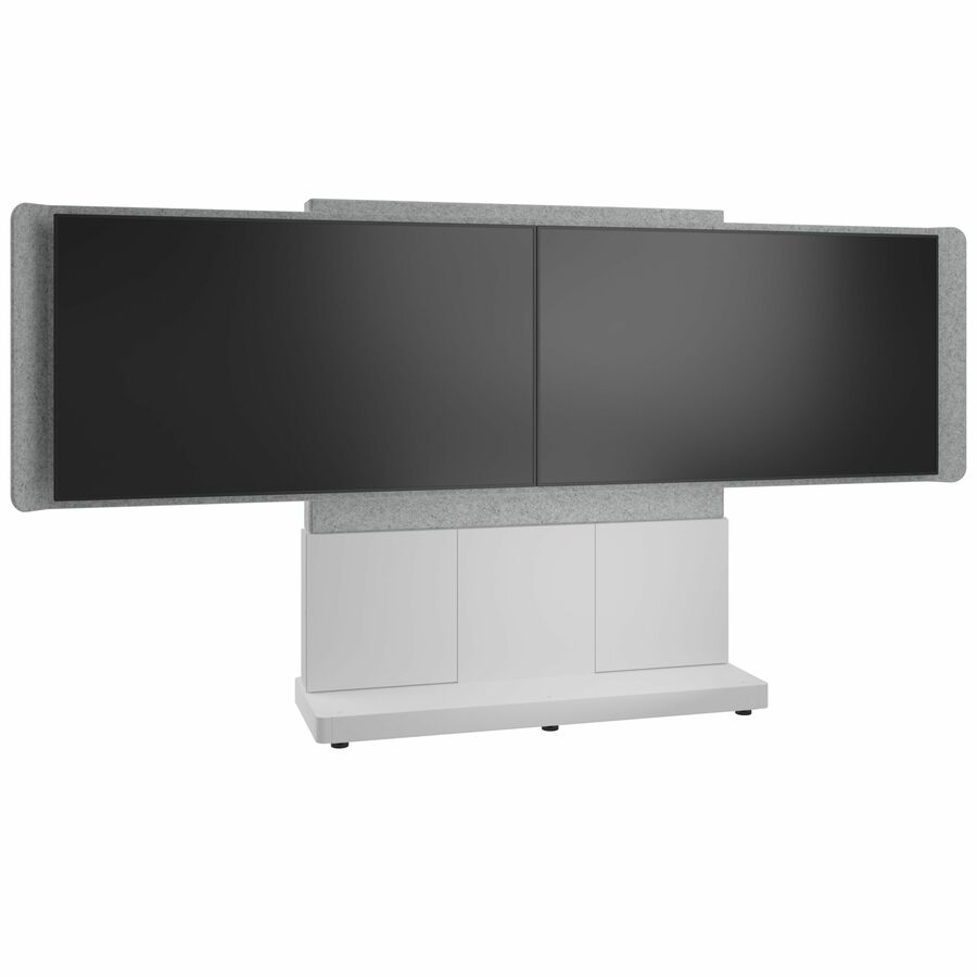 Middle Atlantic Forum 4RU Free-Standing 3-Bay Dual Display Stand - For two 56in to 65in displays - Light Finish