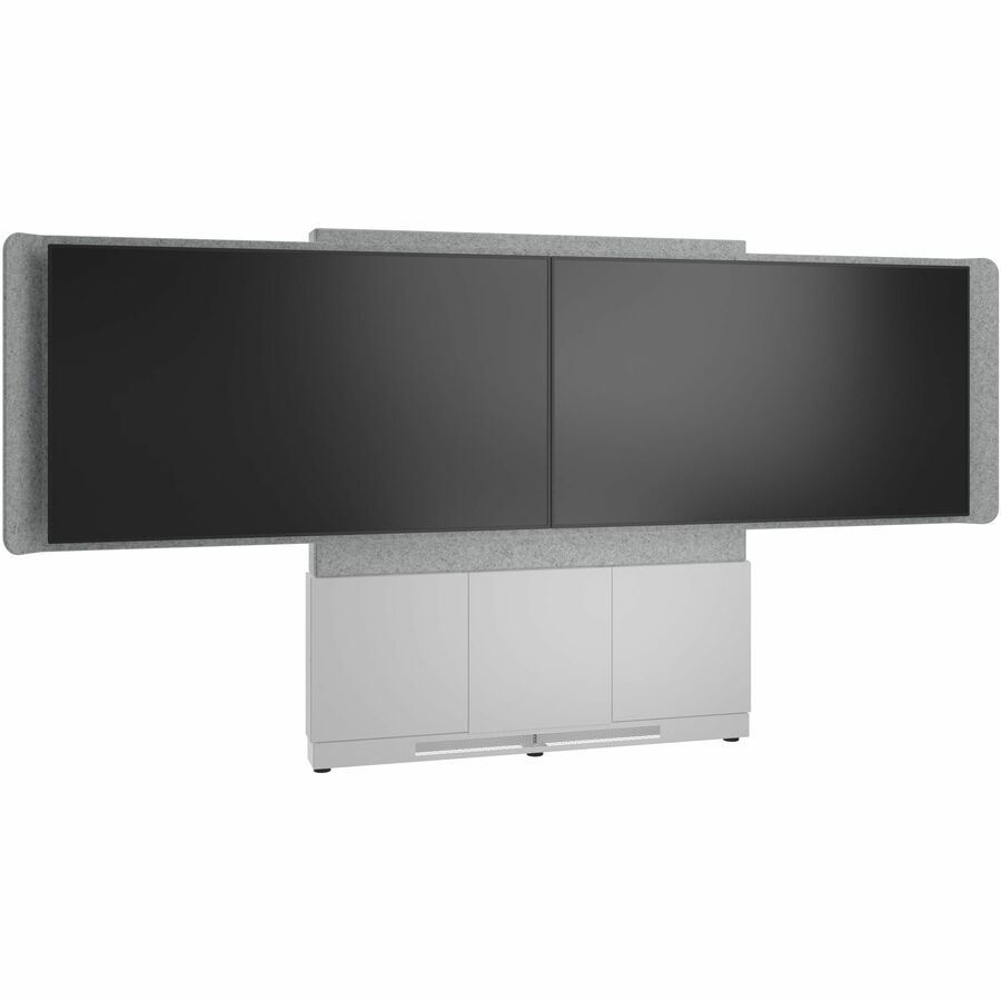 Middle Atlantic Forum Series 4RU Floor-to-Wall Mounted 3-Bay Dual Display Stand - Light Finish
