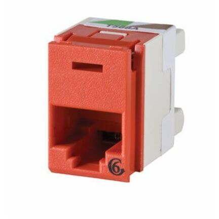 Ortronics Clarity 6 Panel Jack, Rear Load, T568A/B, 180 Deg, Red