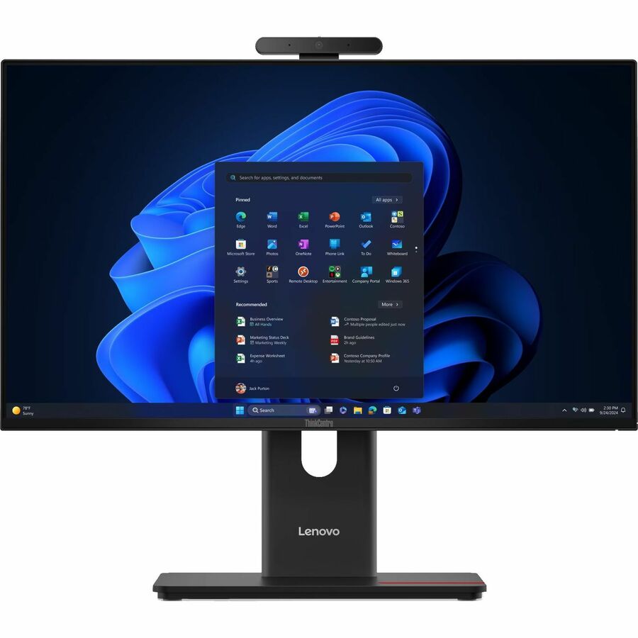 Lenovo ThinkCentre M70a Gen 6 13AY000CUS All-in-One Computer - Intel Core Ultra 7 2nd Gen 265T - vPro Technology - 16 GB - 512 GB SSD - 23.8" Full HD - Desktop - Black