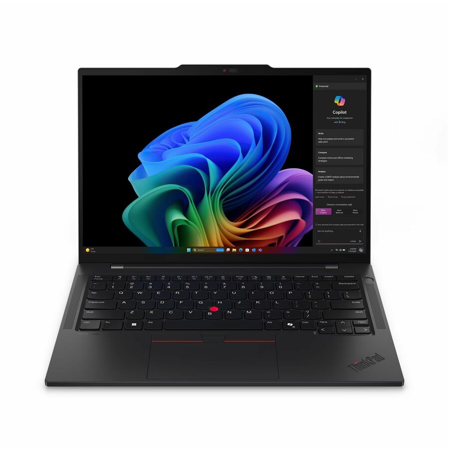 Lenovo ThinkPad T14s Gen 6 21N1001PUS 14" Touchscreen Copilot+ PC Notebook - WUXGA - 60 Hz - Qualcomm Snapdragon X Elite X1E-78-100 - 32 GB - 1 TB SSD - English Keyboard - Black