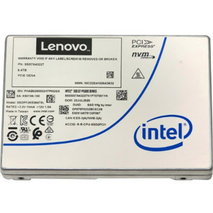 Lenovo D7-P5620 1.60 TB Solid State Drive - 2.5" Internal - U.2 (PCI Express NVMe 4.0 x4) - Mixed Use
