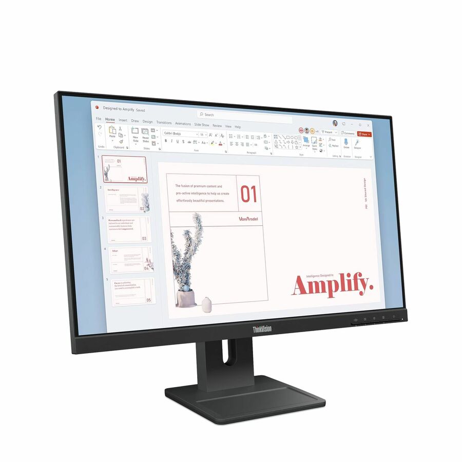 Lenovo ThinkVision E24-40 24" Class Full HD LED Monitor - 16:9 - Raven Black