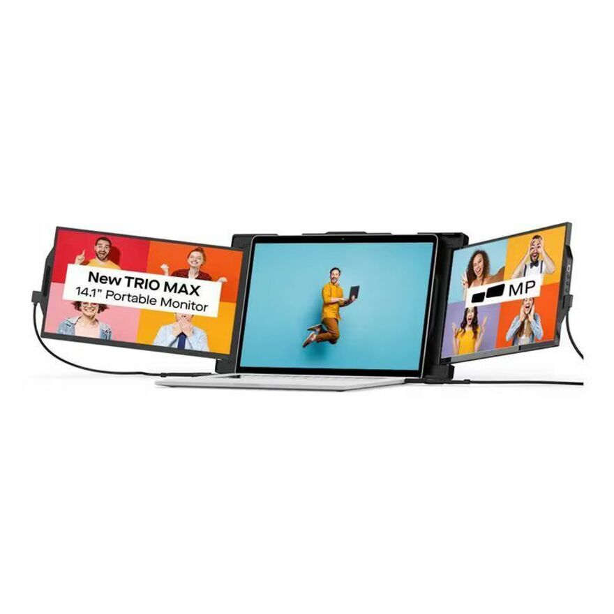 Lenovo TRIO Trio 2.0 13" Class Full HD LCD Monitor - 16:9 - Metallic Black
