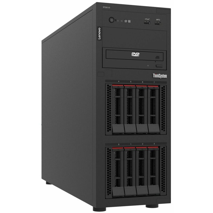 Lenovo ThinkSystem ST250 V3 7DCEA02JNA Tower Server - 1 x Intel Xeon E-2434 3.40 GHz - 16 GB RAM - 12Gb/s SAS Controller