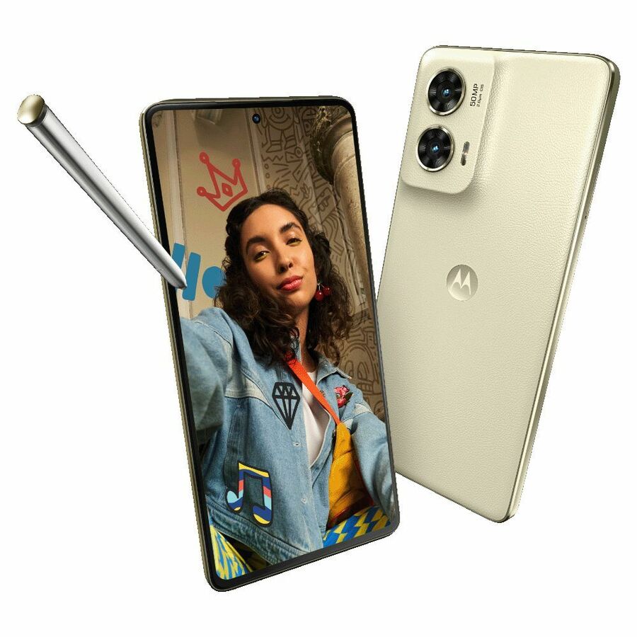 Motorola Mobility moto g stylus 5g (2024) 256 GB Smartphone - 6.7" P-OLED Full HD Plus 2400 x 1080 - Octa-core (Cortex A78Quad-core (4 Core) 2.20 GHz + Cortex A55 Quad-core (4 Core) 1.80 GHz - 8 GB RAM - Android 14 - 5G - Caramel Latte