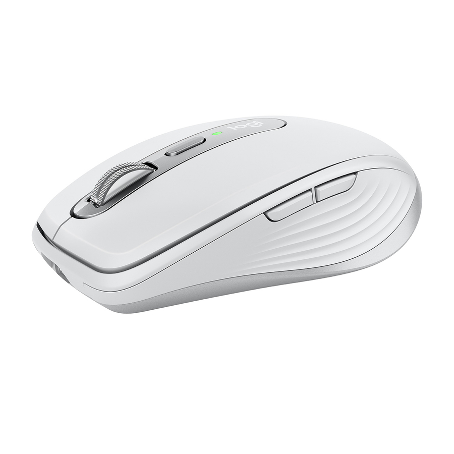Logitech MX Anywhere 3 Compact Performance Mouse, Wireless, Comfort, Fast Scrolling, Any Surface, Portable, 4000DPI, Customizable Buttons, USB-C, Bluetooth, Apple Mac, iPad, Windows PC, Linux, Chrome, Pale Gray