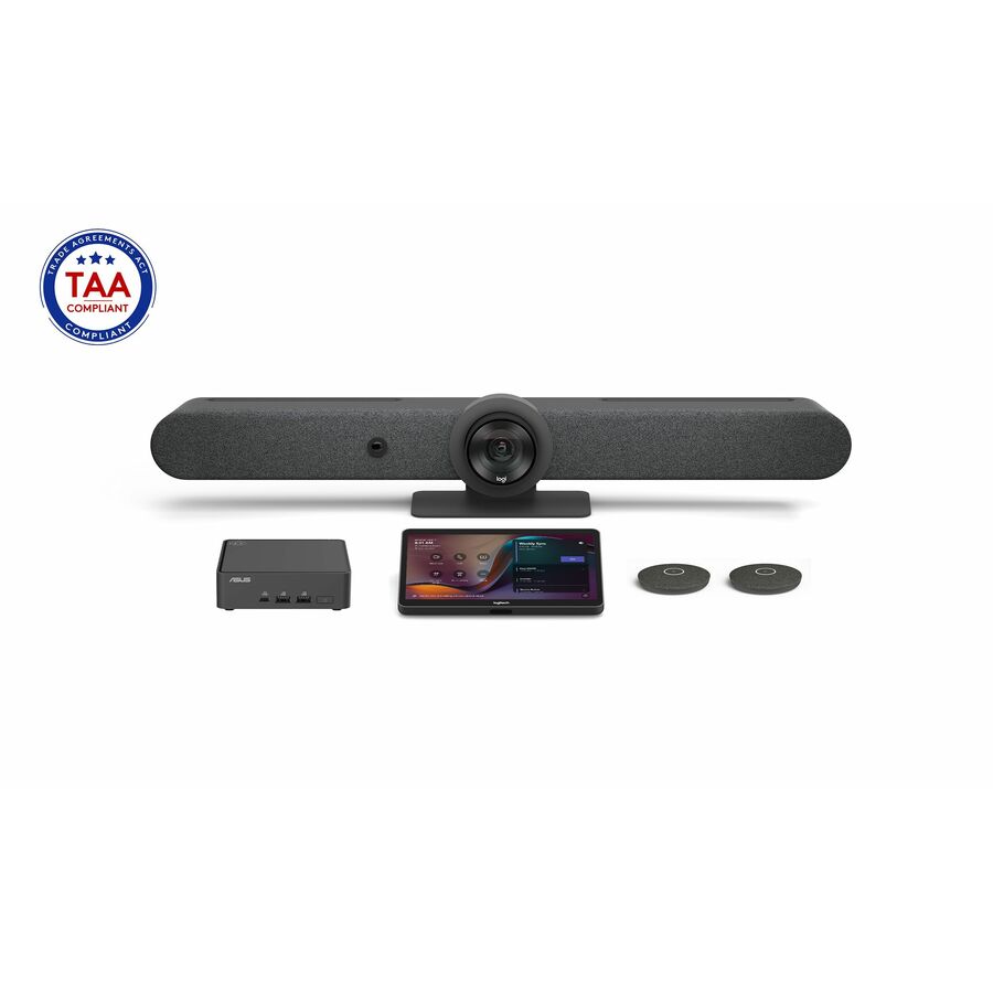 Logitech Rally Bar + Tap + 2 Mic Pods + ASUS NUC for Microsoft Teams Room Kit - TAA
