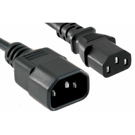 ENET C13 to C14 10ft Black Power Extension Cord / Cable 250V 18 AWG 10A NEMA IEC-320 C13 to IEC-320 C14 10'