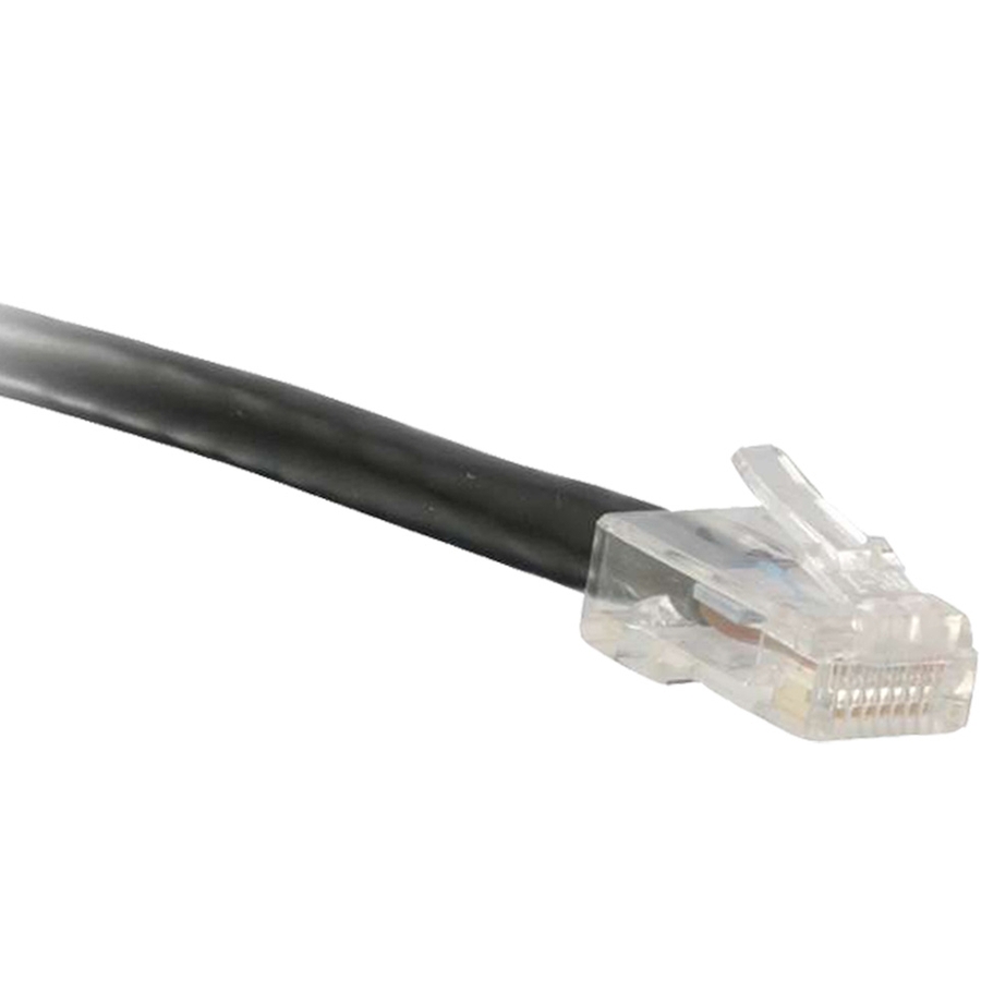 ENET Cat5e Black 75 Foot Non-Booted (No Boot) (UTP) High-Quality Network Patch Cable RJ45 to RJ45 - 75Ft
