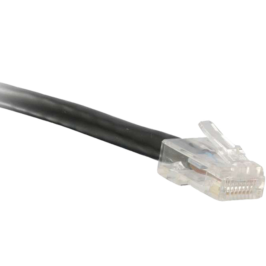 ENET Cat6 Black 2 Foot Non-Booted (No Boot) (UTP) High-Quality Network Patch Cable RJ45 to RJ45 - 2Ft