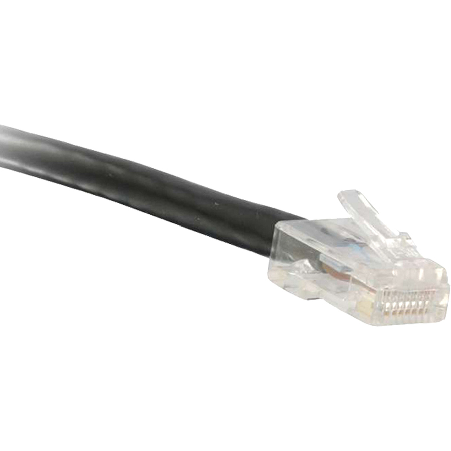 ENET Cat6 Black 50 Foot Non-Booted (No Boot) (UTP) High-Quality Network Patch Cable RJ45 to RJ45 - 50Ft