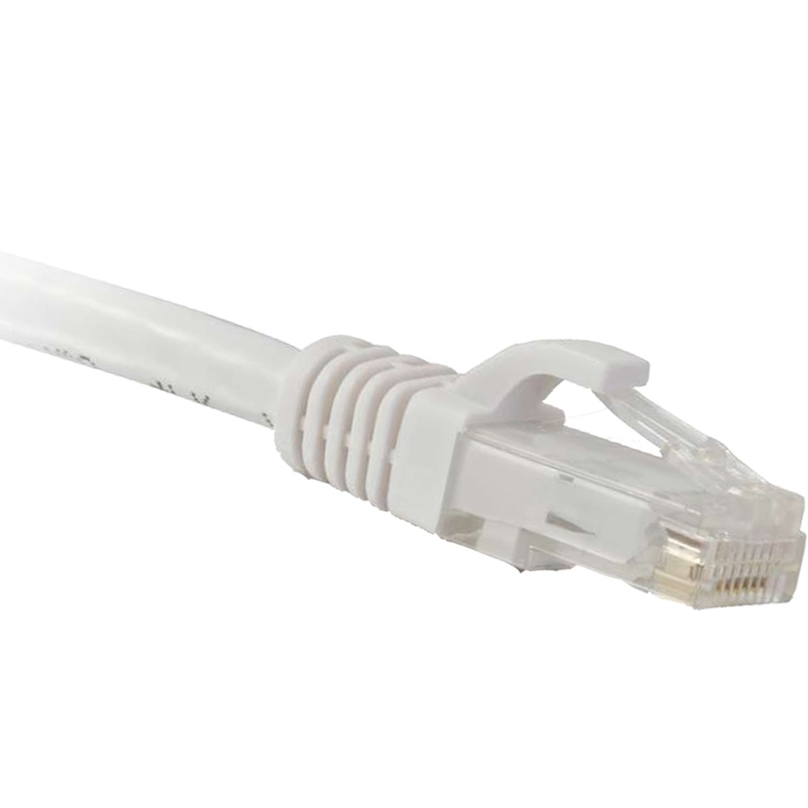 ENET Cat6 White 8 Foot Patch Cable with Snagless Molded Boot (UTP) High-Quality Network Patch Cable RJ45 to RJ45 - 8Ft