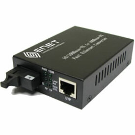 ENET 1x 10/100Base-T RJ45 to 1x Duplex SC 100Base-ZX 1550nm Single Mode Fiber SC Connector 80km Media Converter Stand-Alone - Power Supply Included; Chassis/Rack Mountable