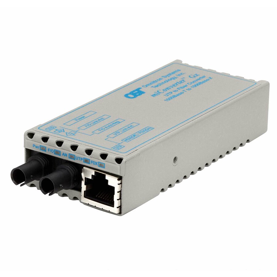 miConverter 1000Mbps Gigabit Ethernet Fiber Media Converter RJ45 ST Single-Mode 12km