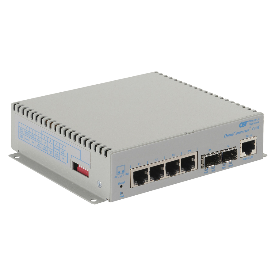 Omnitron Systems OmniConverter Managed Gigabit, MM ST, RJ-45, Ethernet Fiber Switch