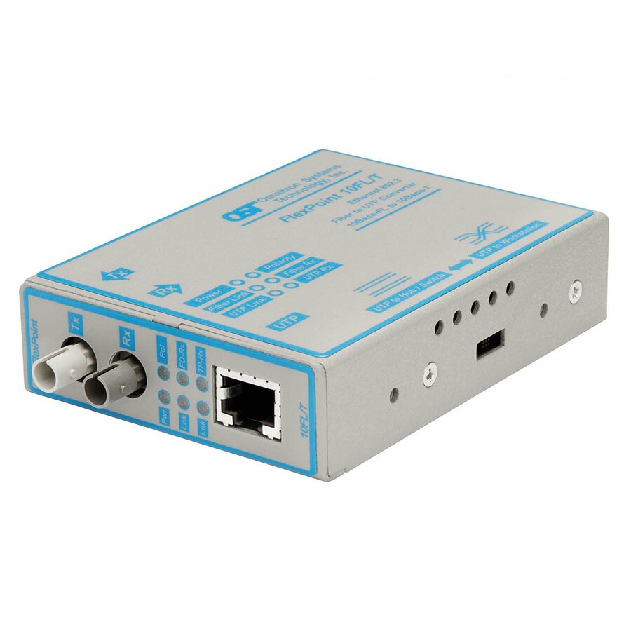 FlexPoint 10Mbps Ethernet Fiber Media Converter RJ45 ST Multimode 5km