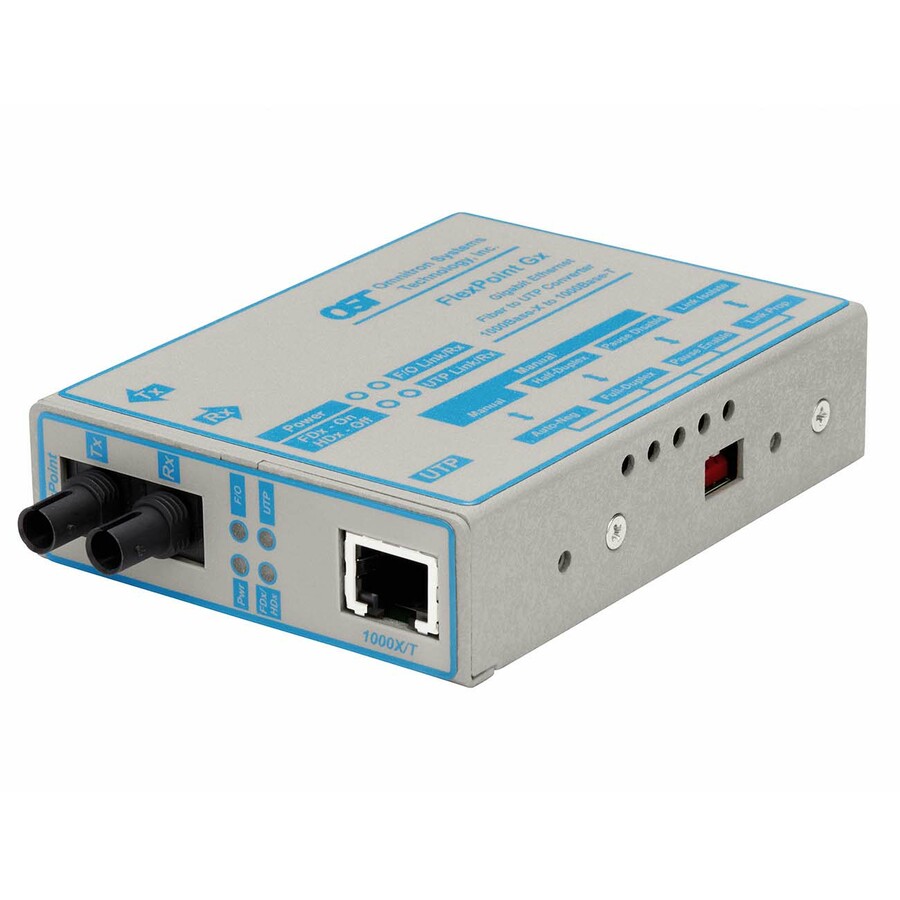 FlexPoint 1000Mbps Gigabit Ethernet Fiber Media Converter RJ45 ST Single-Mode 12km