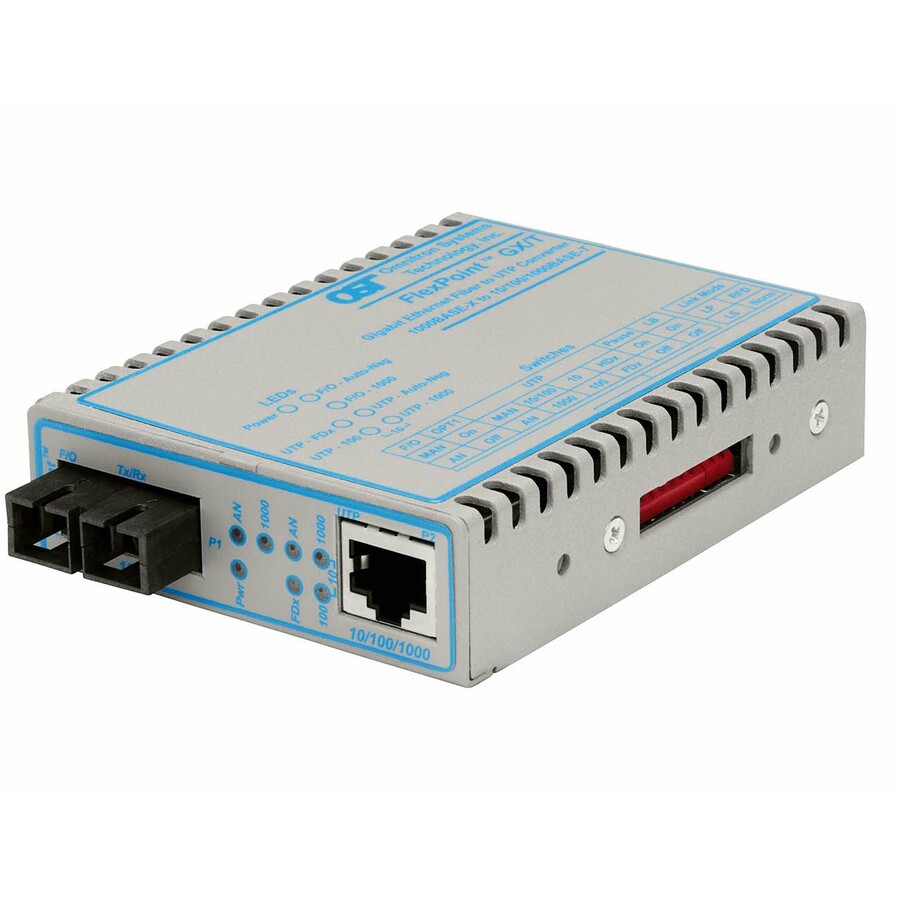 FlexPoint 10/100/1000 Gigabit Ethernet Fiber Media Converter RJ45 SC Single-Mode 34km