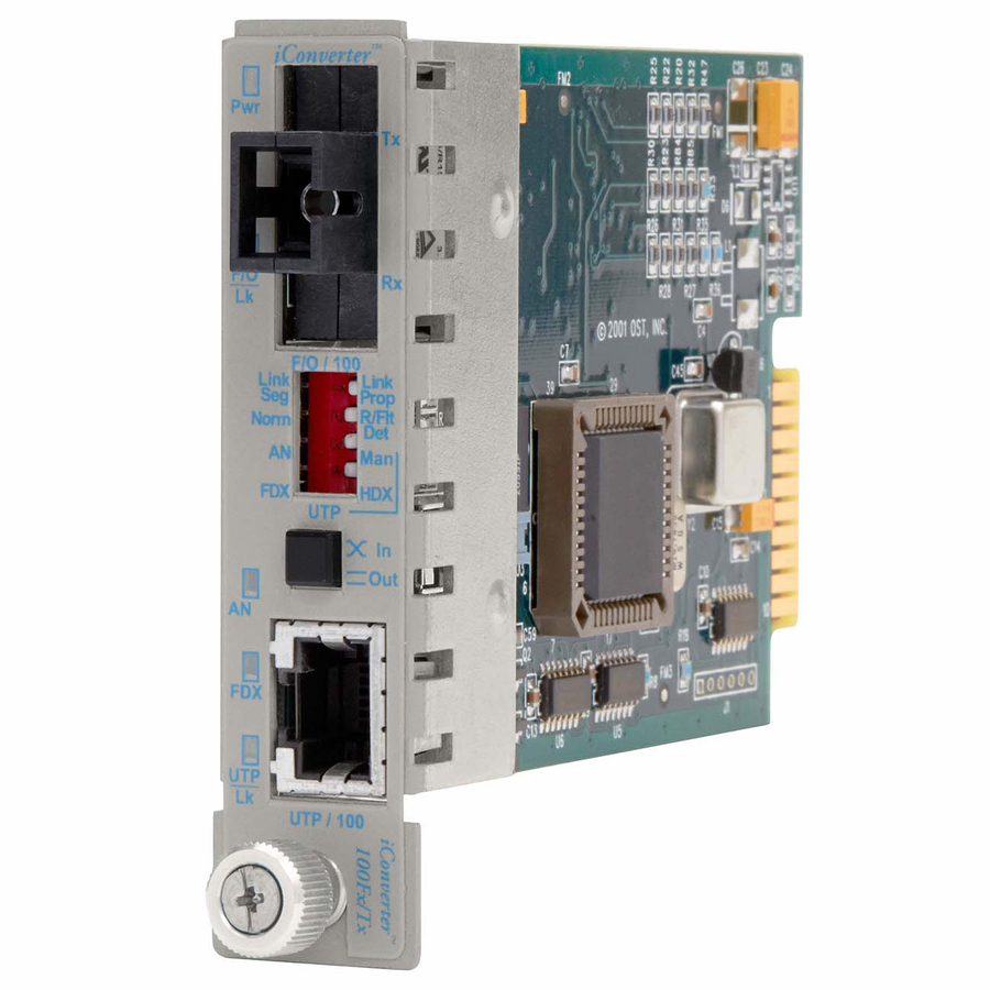 iConverter 100Mbps Ethernet Single-Fiber Media Converter RJ45 SC Single-Mode BiDi 20km Module
