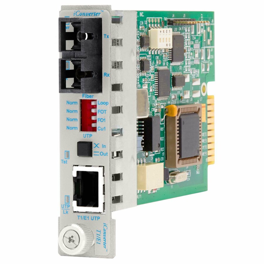 iConverter T1/E1 Fiber Media Converter RJ48 SC Single-Mode 60km Module