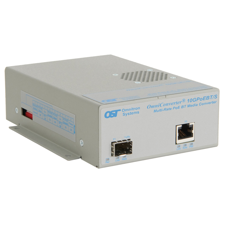 Omnitron Systems OmniConverter 10GPoEBT/S 9192-0-11-9 Transceiver/Media Converter