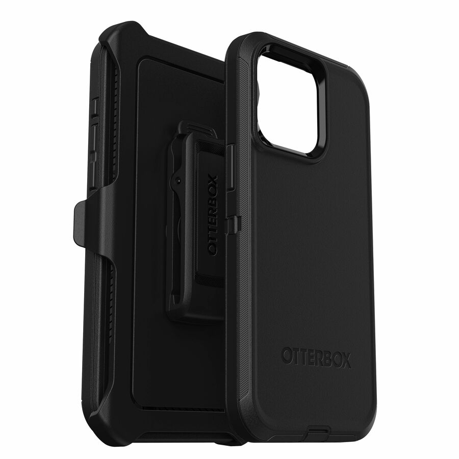 OtterBox Defender Carrying Case (Holster) Apple iPhone 15 Pro Max Smartphone - Black