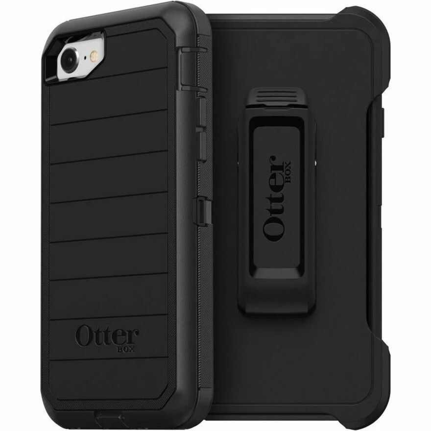 OtterBox Defender Series Pro Rugged Carrying Case (Holster) Apple iPhone SE 2, iPhone SE 3, iPhone 8, iPhone 7 Smartphone - Black