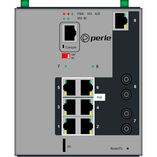 Perle IDS-509G2PP6-T2SD10-XT- Industrial Managed Power Over Ethernet Switch