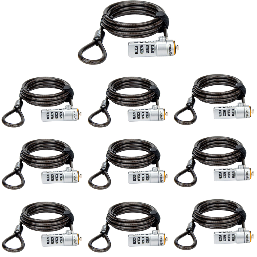 Rocstor Rocbolt Premium Security Cable Lock 4 Digit Combination - TAA
