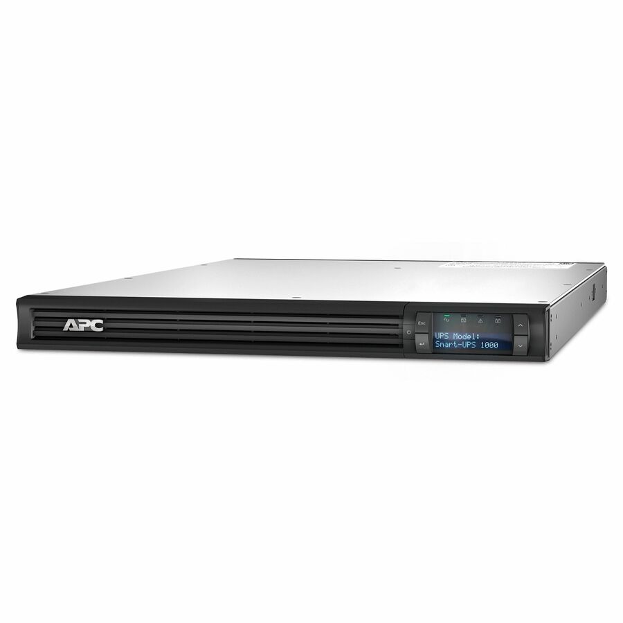 APC Smart-UPS, Line Interactive, 1000 VA, LCD, Rackmount 1U, 120V, 4x NEMA 5-15R outlet, USB, AVR, Short Depth