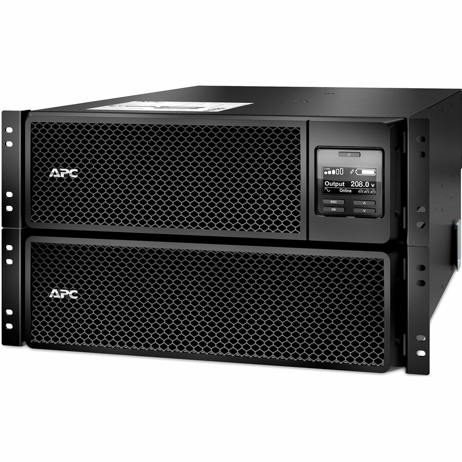 APC Smart-UPS On-Line, 8kVA/8kW, Rackmount 6U, 208V, 6x C13+4x C19 IEC outlets, Network Card+SmartSlot, Extended runtime, W/ rail kit