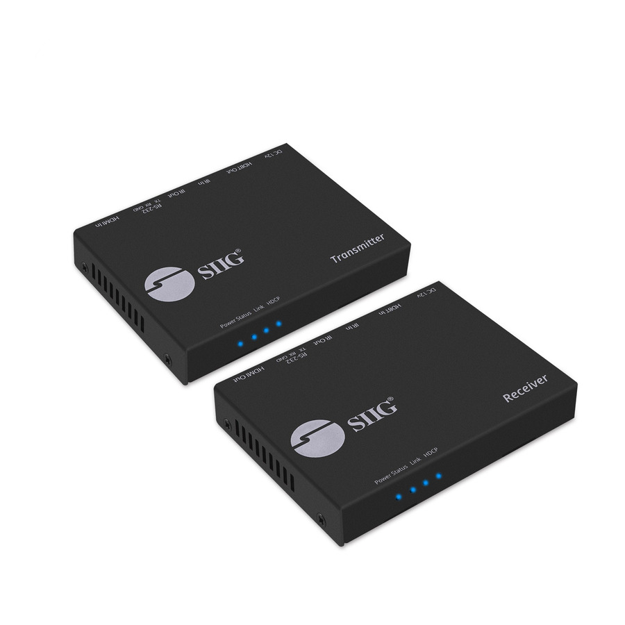 SIIG 4K HDMI HDBaseT Extender Over Single Cat5e/6 with RS-232, IR & PoC - 100m
