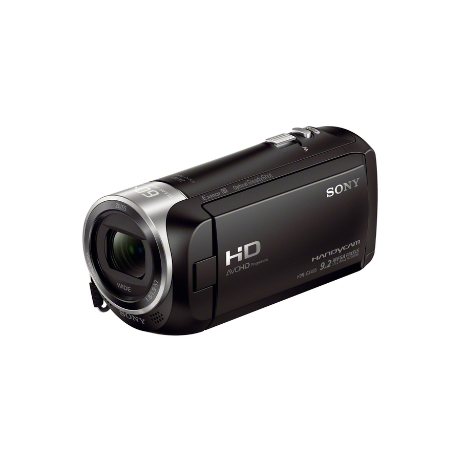 Sony Pro Handycam CX405 Digital Camcorder - 2.7" LCD Screen - 1/5.8" Exmor R CMOS - Full HD - Black
