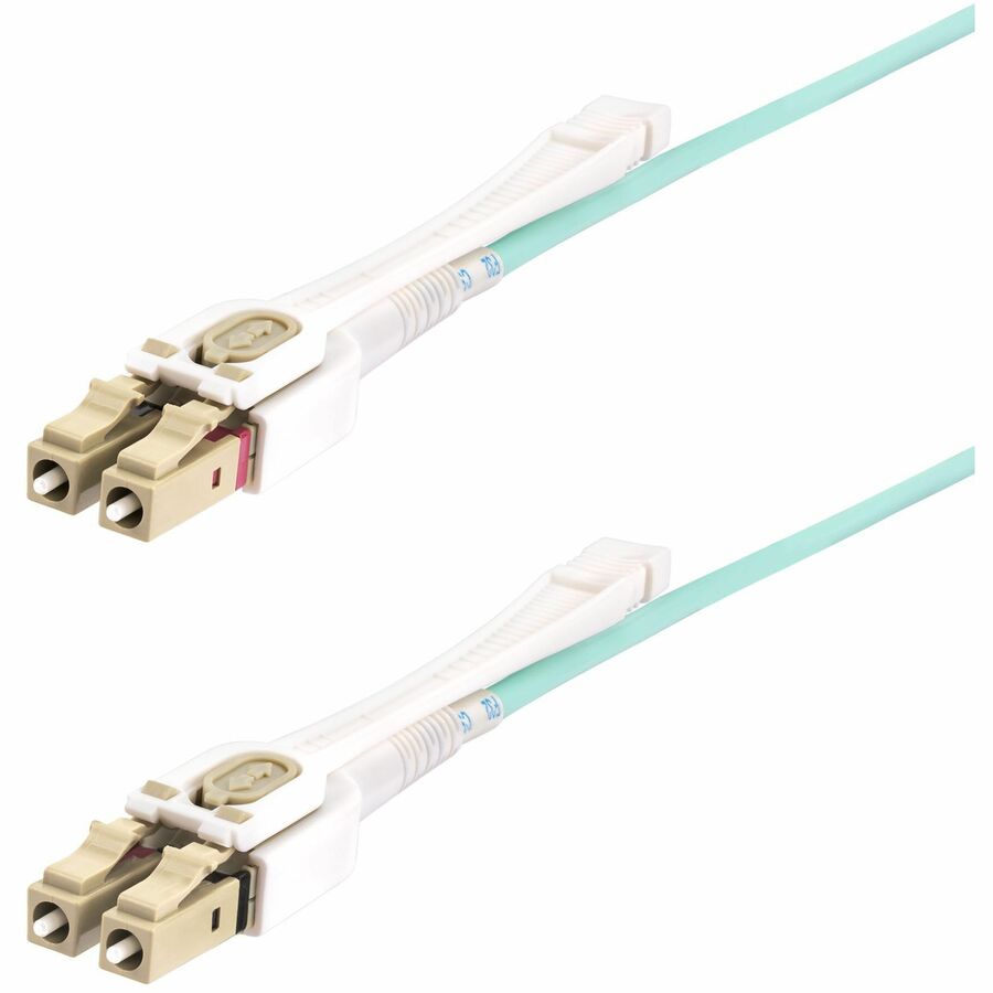 StarTech 8m (26.2ft) LC (UPC) OM4 Multimode Fiber Optic Cable w/Push Pull Tabs, 50/125µm, 100G, Low Insertion Loss, LSZH Jumper Cord