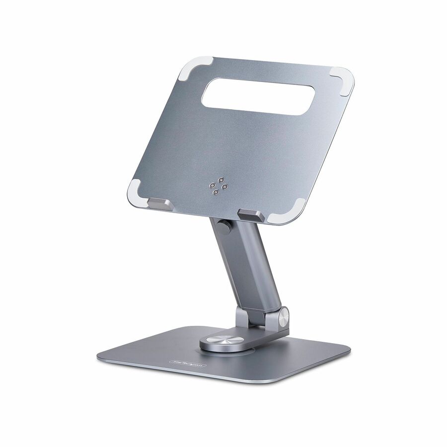 StarTech Telescopic Laptop Stand, 360 Swivel Base, Rotating Computer Riser for Desk, Adjustable Height/Tilt, Max 11lb/5kg, Aluminum