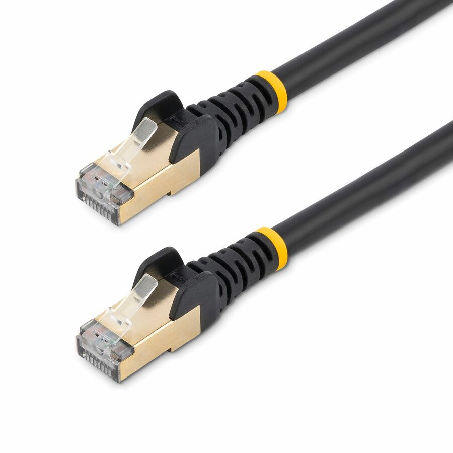 StarTech 7ft CAT6a Ethernet Cable - 10 Gigabit Category 6a Shielded Snagless 100W PoE Patch Cord - 10GbE Black UL Certified Wiring/TIA