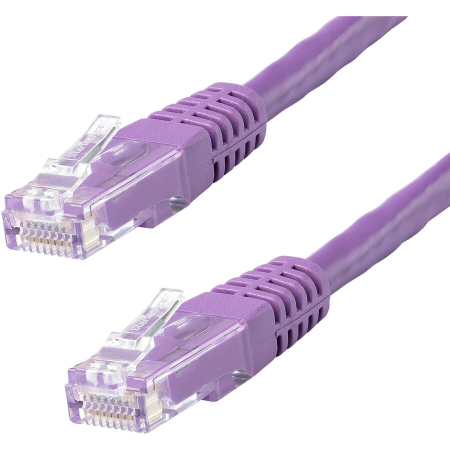 StarTech 15ft CAT6 Ethernet Cable - Purple Molded Gigabit - 100W PoE UTP 250Mhz - Category 6 Patch Cord UL Certified Wiring/TIA